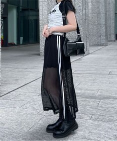 WEGO ラインメッシュスカート