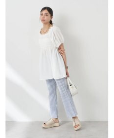 earth music&ecology チェックフレアイージーパンツ