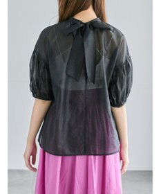 Te chichi レザーライクバックリボンブラウス