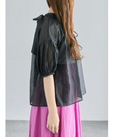 Te chichi レザーライクバックリボンブラウス