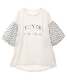 Green Parks チェックバルーンスリーブロゴチュニック