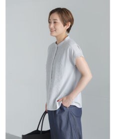 Te chichi 【接触冷感/イージーケア】フロントレースフレンチスリーブブラウス