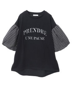 Green Parks チェックバルーンスリーブロゴチュニック