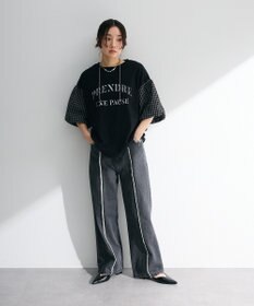 Green Parks チェックバルーンスリーブロゴチュニック