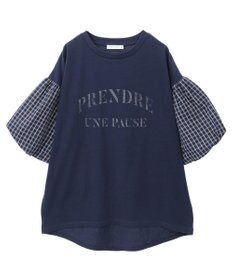 Green Parks チェックバルーンスリーブロゴチュニック