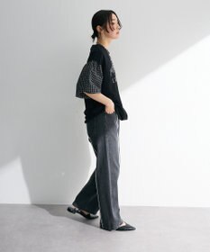 Green Parks チェックバルーンスリーブロゴチュニック