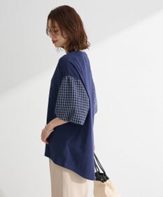 Green Parks チェックバルーンスリーブロゴチュニック