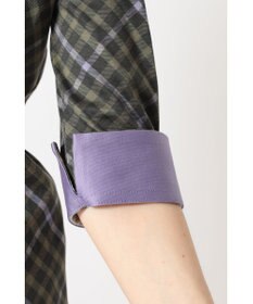 DAKS チェックプリント七分袖Tシャツ