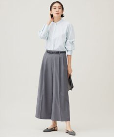 自由区 S 【洗える】TWラチネストレッチワイドクロップド パンツ