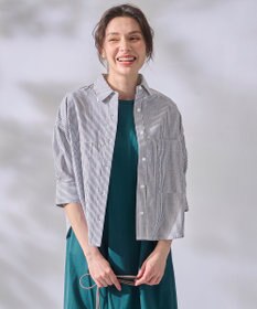 ANY 【洗濯機可能】ダブルポケット クロップドシャツ