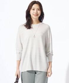 J.PRESS LADIES 【WEB限定カラーあり・洗える】SILKY RAYON STRETCH ボーダー ニット