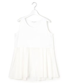 23区 【洗える】ナチュラルコットンベア タフタコンビ タンクトップ