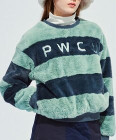 PW CIRCULUS 【ふわもこあったか/防寒/裏地付】【WOMEN】ボーダーフェイクファープルオーバー
