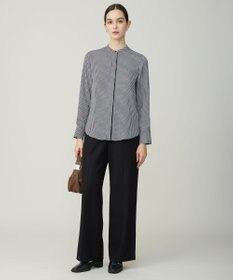 ICB L 【新色追加・WEB限定カラーあり・接触冷感・UVケア・速乾・洗える】BackSatinAmunzen バンドカラーブラウス