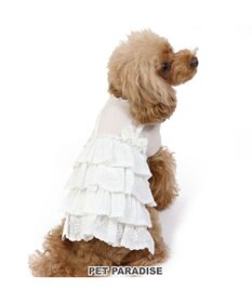 PET PARADISE 犬の服 犬 冬服 ワンピース 【小型犬】 重ね着風 ピンク ホワイト