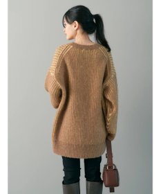 AMERICAN HOLIC バイカラー片畦ニットチュニック