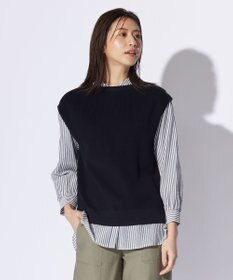 J.PRESS LADIES L 【洗える】GIMA COTTON ニット ベスト