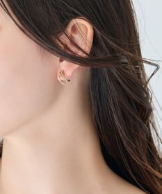 Phoebe 〈痛くないシリーズ/アレルギー対応〉シャイニーダブルフープライトフィットイヤリング　ゴールド