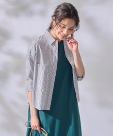 ANY 【洗濯機可能】ダブルポケット クロップドシャツ