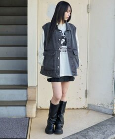 WEGO 【ユニセックス着用ITEM/MLサイズ展開】ワーカーズデニムベスト