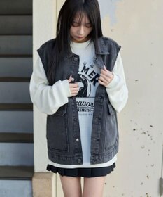 WEGO 【ユニセックス着用ITEM/MLサイズ展開】ワーカーズデニムベスト