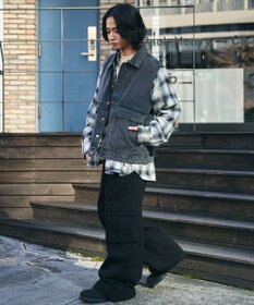 WEGO 【ユニセックス着用ITEM/MLサイズ展開】ワーカーズデニムベスト
