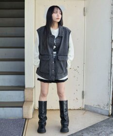 WEGO 【ユニセックス着用ITEM/MLサイズ展開】ワーカーズデニムベスト