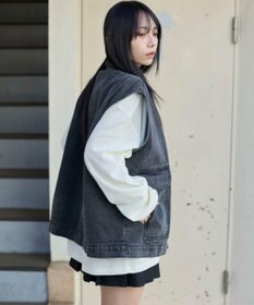 WEGO 【ユニセックス着用ITEM/MLサイズ展開】ワーカーズデニムベスト