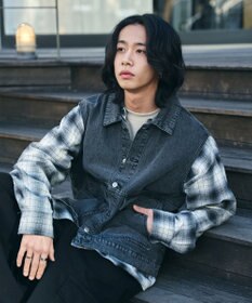 WEGO 【ユニセックス着用ITEM/MLサイズ展開】ワーカーズデニムベスト