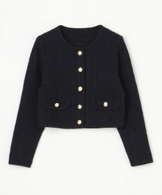 GRACE CONTINENTAL ツイードショートニットカーディガン