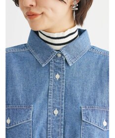 Green Parks ミディ丈デニムシャツワンピース