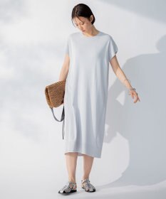 自由区 【洗える】ハイツイストコットンアセテート サマーニットドレス