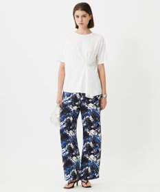 ICB L 【洗える】 ブラッシュプリント ワイドパンツ