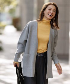 UNFILO 【暖かさ＆着心地の良さで大ヒット】コットンカシミヤ タートルネックカットソー