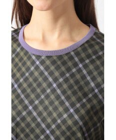 DAKS チェックプリント七分袖Tシャツ