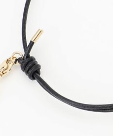 BEIGE， SILVER BERRY / レザーコンビブレスレット