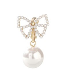 Maison de FLEUR パールリボンイヤリング