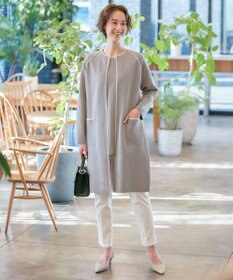 自由区 【XSサイズ～/洗える/セット着用可】ドライコットンハイゲージ ニットライトアウター