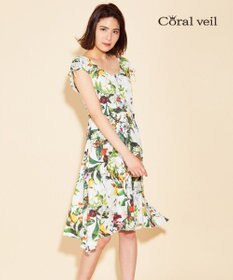 San-ai Resort（三愛水着楽園） 【SALE】【Coral veil】Botanical Garden ショルダードレス 3点セット水着 9号/11号