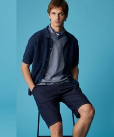 JOSEPH ABBOUD 夏デニム【JAPANファブリック/ストレッチ/軽量】ライトオンスストレッチデニム ショーツ