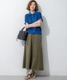 23区 【先行予約】ピュアリネン ハーフスリーブ ポロニット