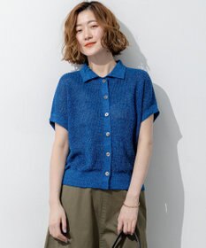 23区 【先行予約】ピュアリネン ハーフスリーブ ポロニット