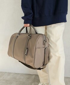 style code 【Ungrid/アングリッド】牛革×ナイロン　ラージボストンバッグ（旅行用キャリーオン）