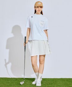 PW CIRCULUS 【吸水速乾 / UV遮蔽率99% UVカット / ストレッチ】【WOMEN】メッシュポケットモックネックT ゴルフウェア レディース