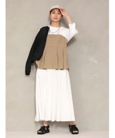 Green Parks ７分袖ビスチェドッキング風カットプルオーバー