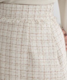 earth music&ecology 【セットアップ可】フリンジツイードミニスカート