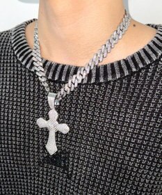 WEGO Mモチーフラインストーンネックレス