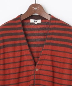 JOSEPH ABBOUD 【洗える】フランドルリネンボーダーカーディガン