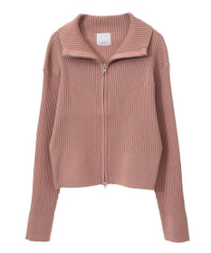 Green Parks 配色リブＺｉｐニットカーディガン