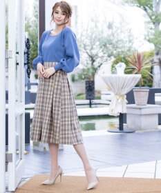 Tiaclasse 大人上品なウール調タックフレアスカート